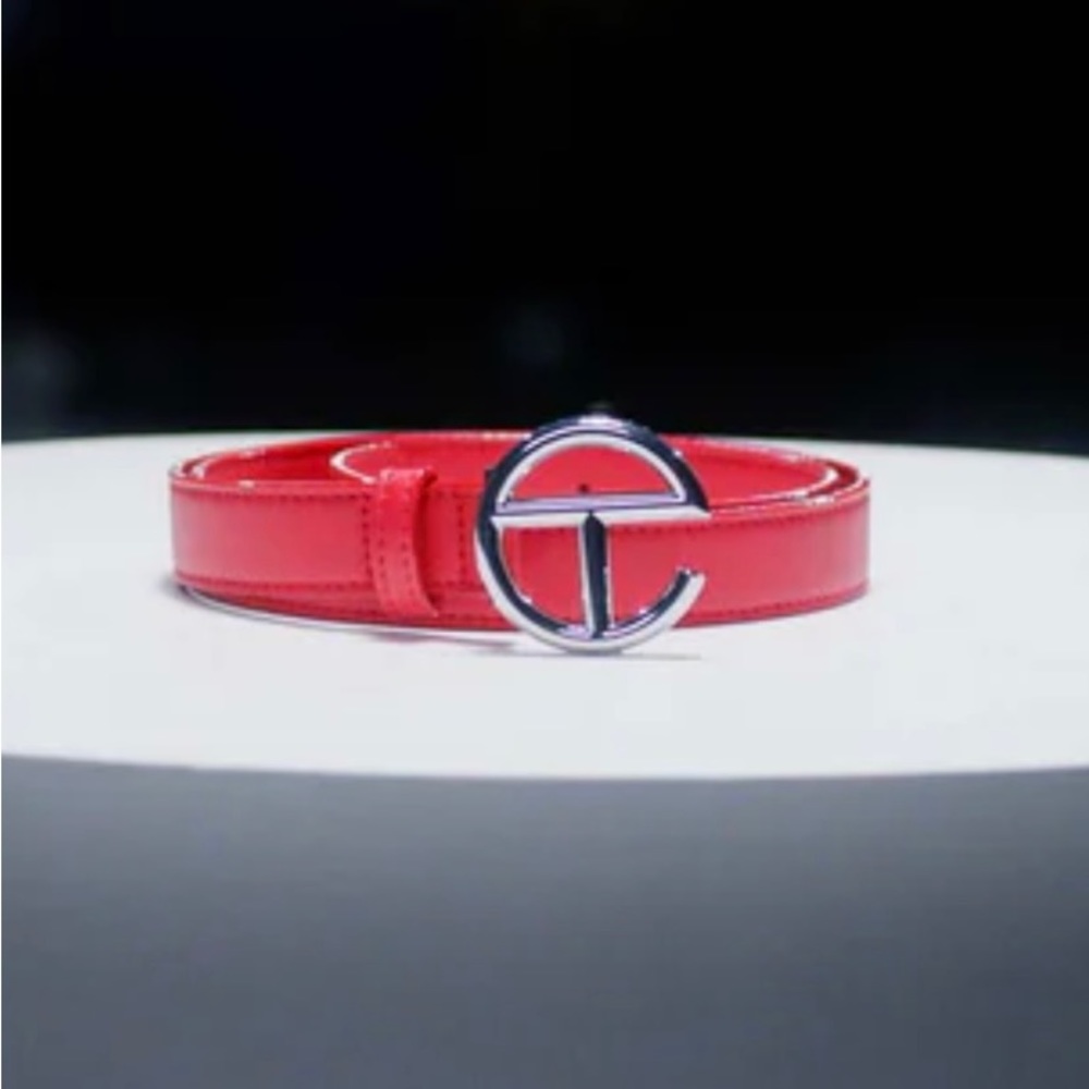 Logo Belt - Silver/Red Size M/L 30-46 inches waist measurements